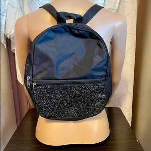 New S/M Black Glitter Fashion Backpack